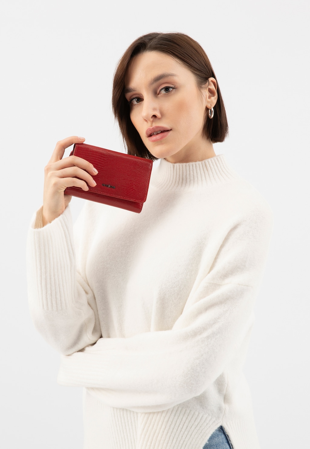 Červená dámska peňaženka z lícovej kože 91036-45 Widok 9