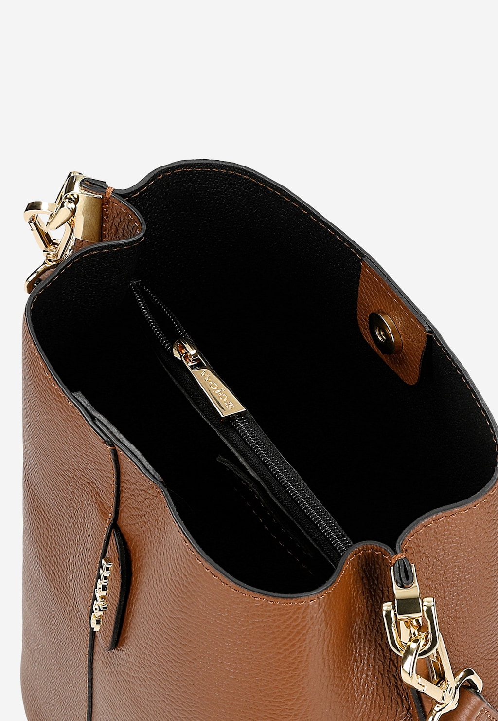 Hnedá kožená kabelka kufrík s odnímateľným popruhom 80434-53 Widok 6