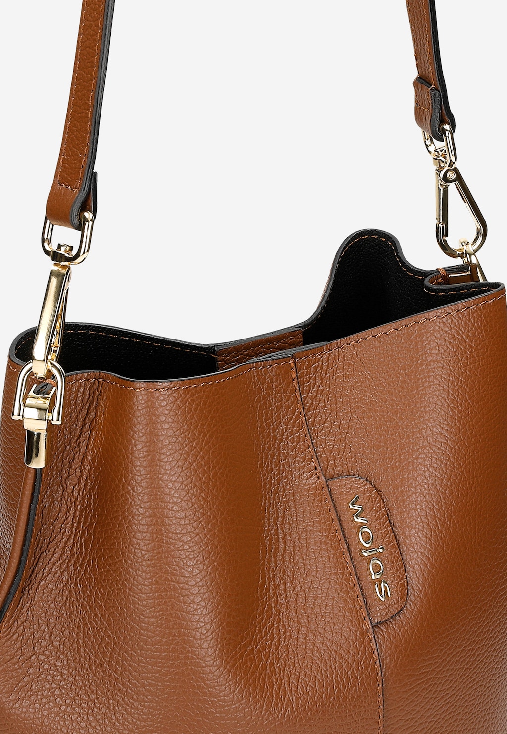 Hnedá kožená kabelka kufrík s odnímateľným popruhom 80434-53 Widok 7