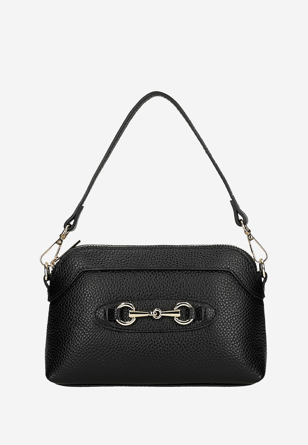 Malá černá společenská kabelka se zlatou ozdobou 80155-51 Widok 5