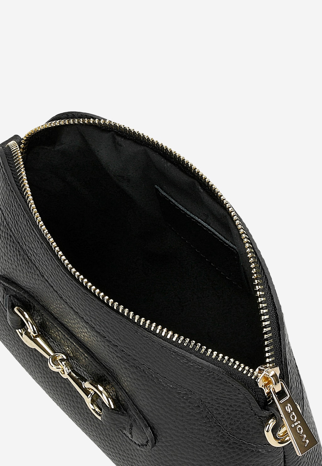 Malá černá společenská kabelka se zlatou ozdobou 80155-51 Widok 7