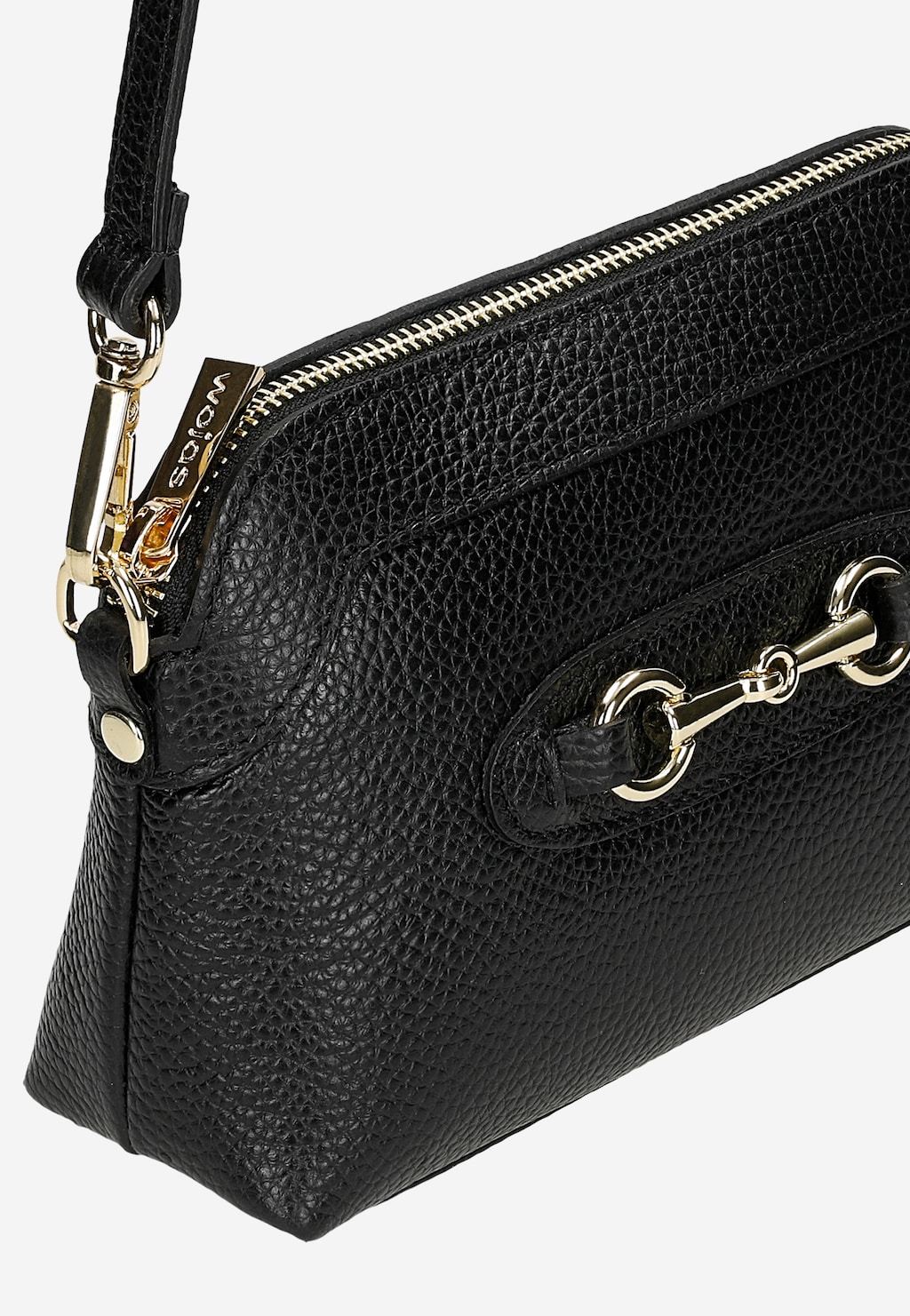 Malá černá společenská kabelka se zlatou ozdobou 80155-51 Widok 8