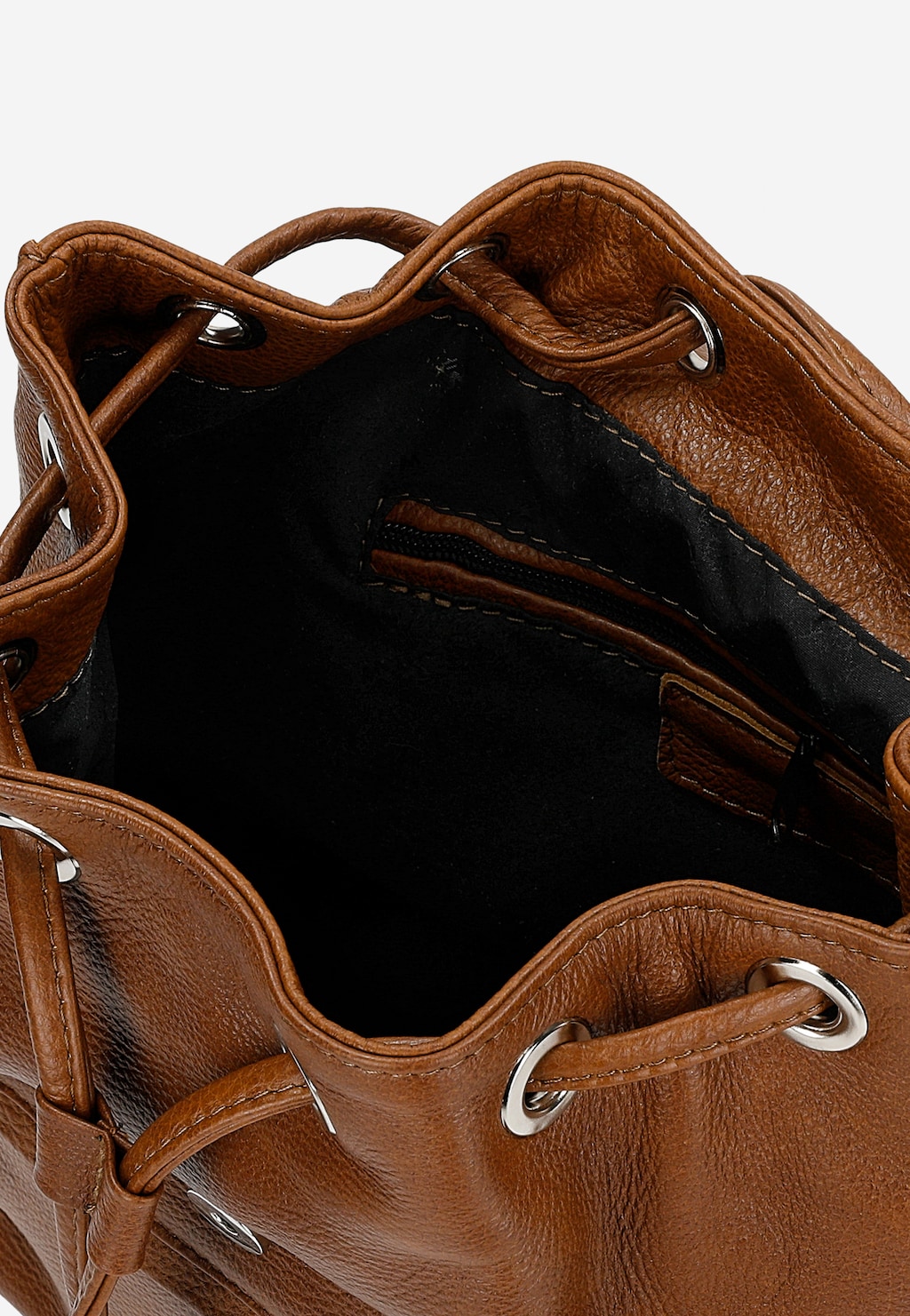 Hnědý dámský batoh z lícové kůže 80119-53 Widok 5