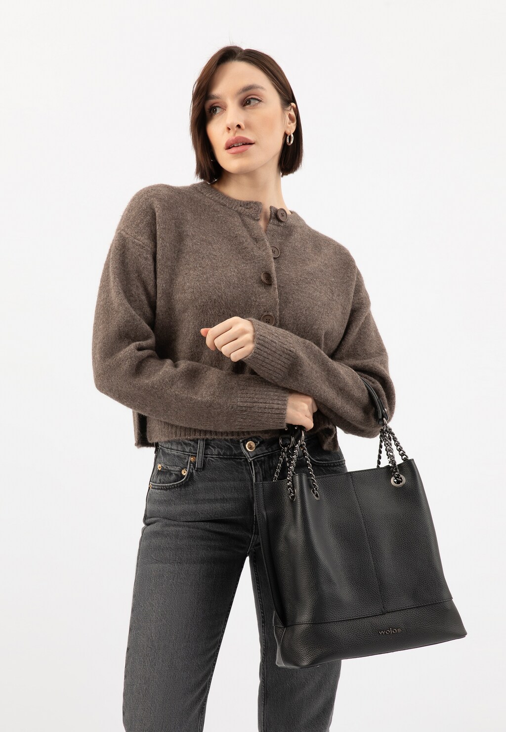 Veľká čierna dámska kabelka 80105-51 Widok 6