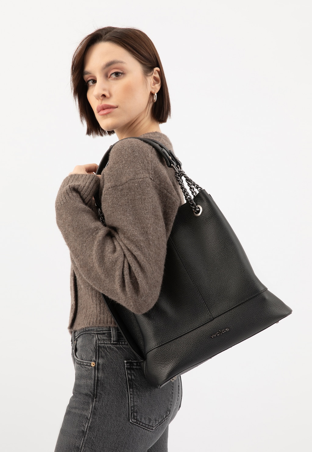 Veľká čierna dámska kabelka 80105-51 Widok 1