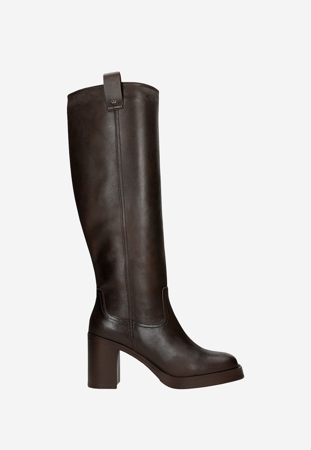 Hnědé dámské kozačky z hladké kůže 71066-52 Widok 2