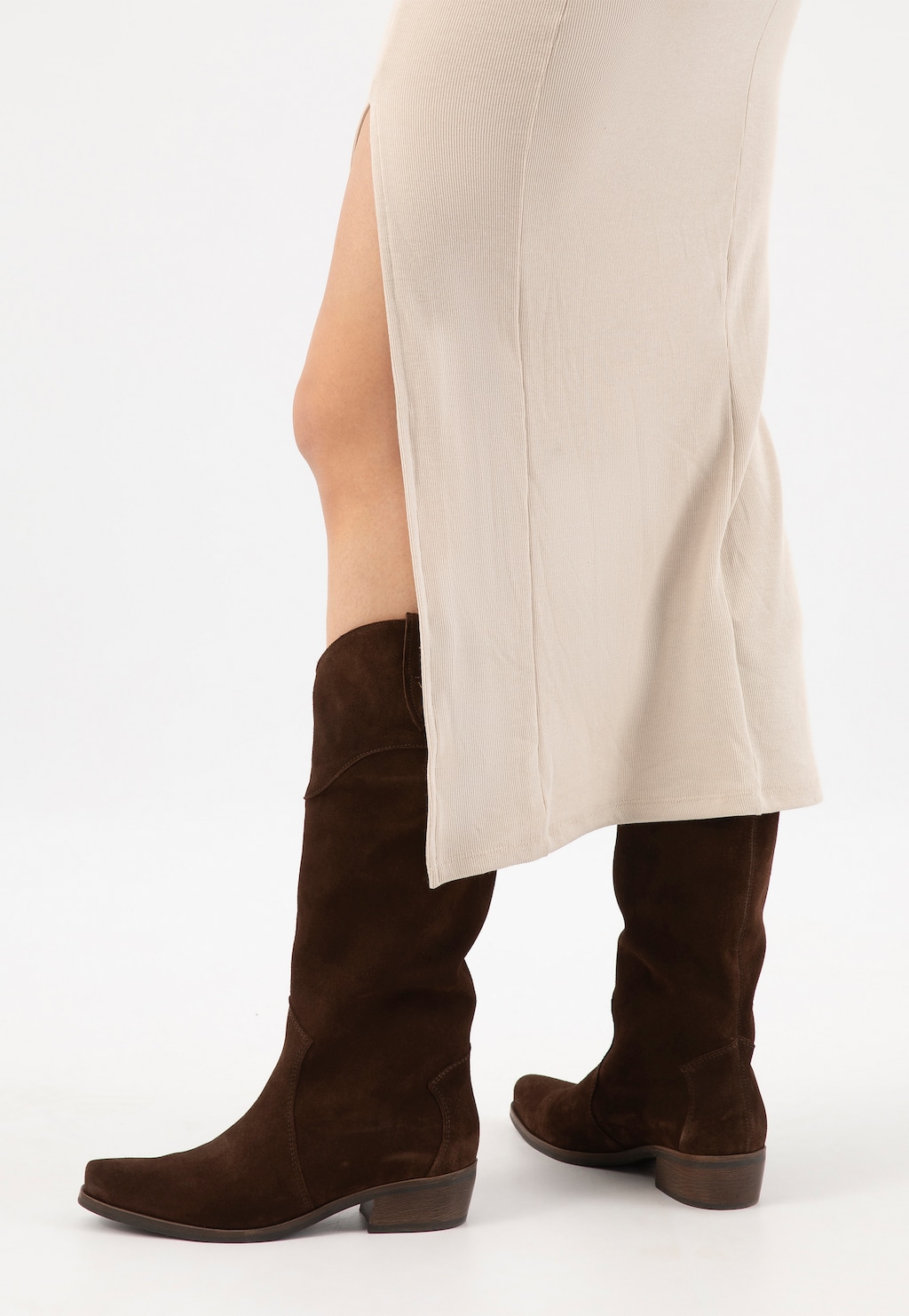 Hnedé dámske kovbojky zo semiša 71039-62 Widok 7