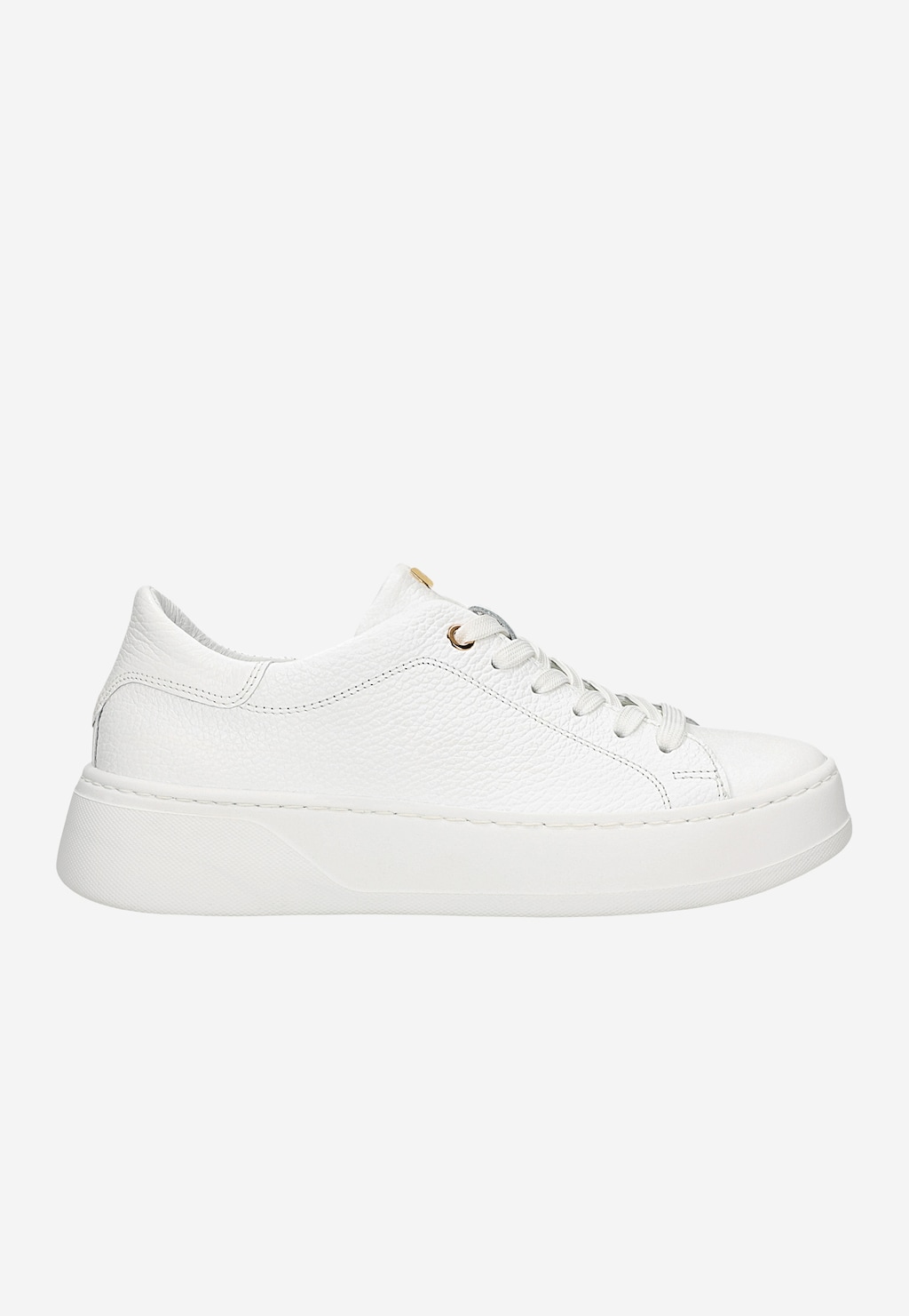 Biele kožené tenisky pre ženy so zlatými detailmi 46344-59 Widok 2