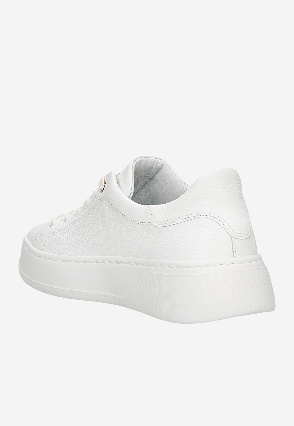 Biele kožené tenisky pre ženy so zlatými detailmi 46344-59 Widok 4