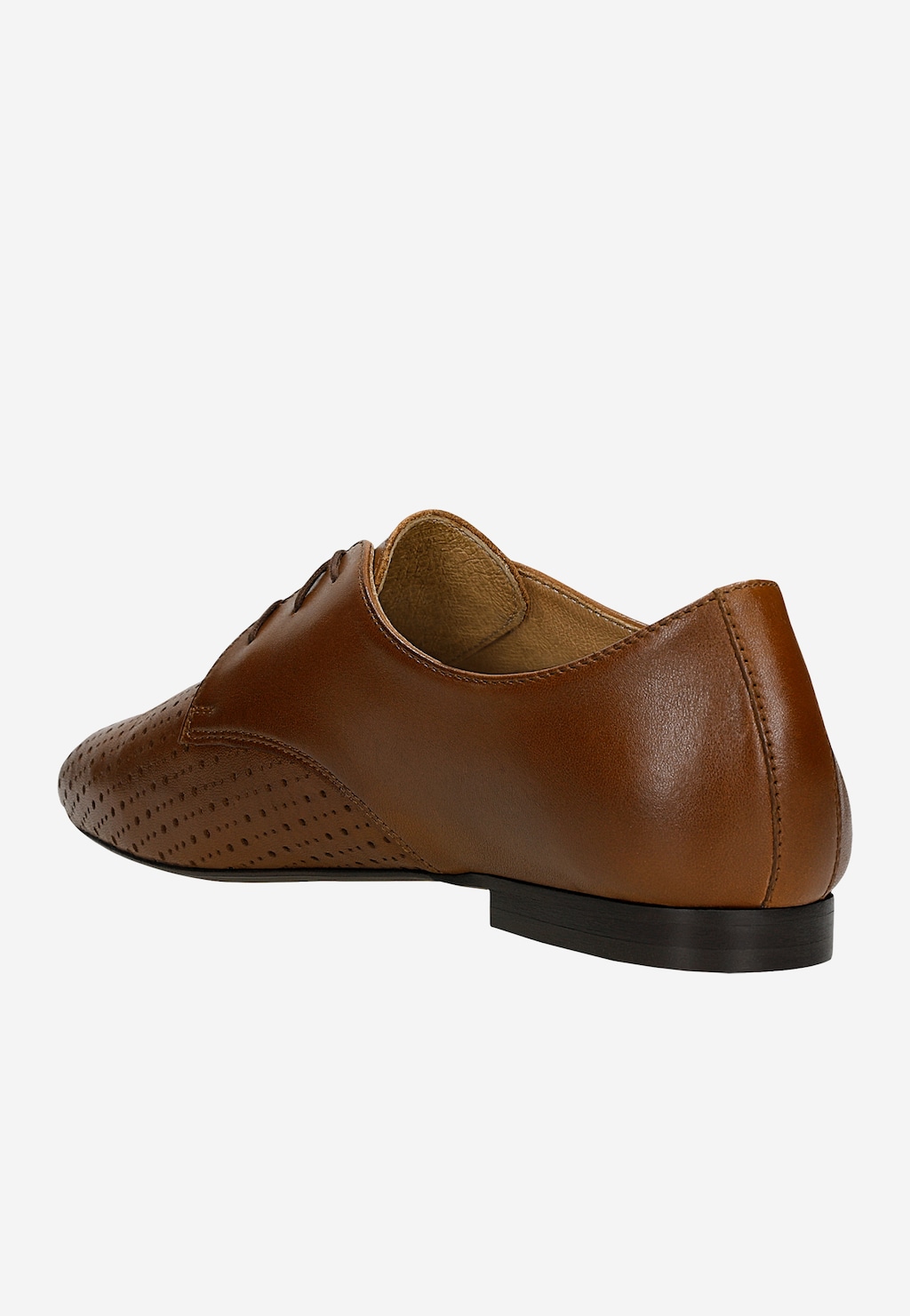 Hnedé šnurovacie dámske poltopánky s ažúrovaním 46332-53 Widok 4