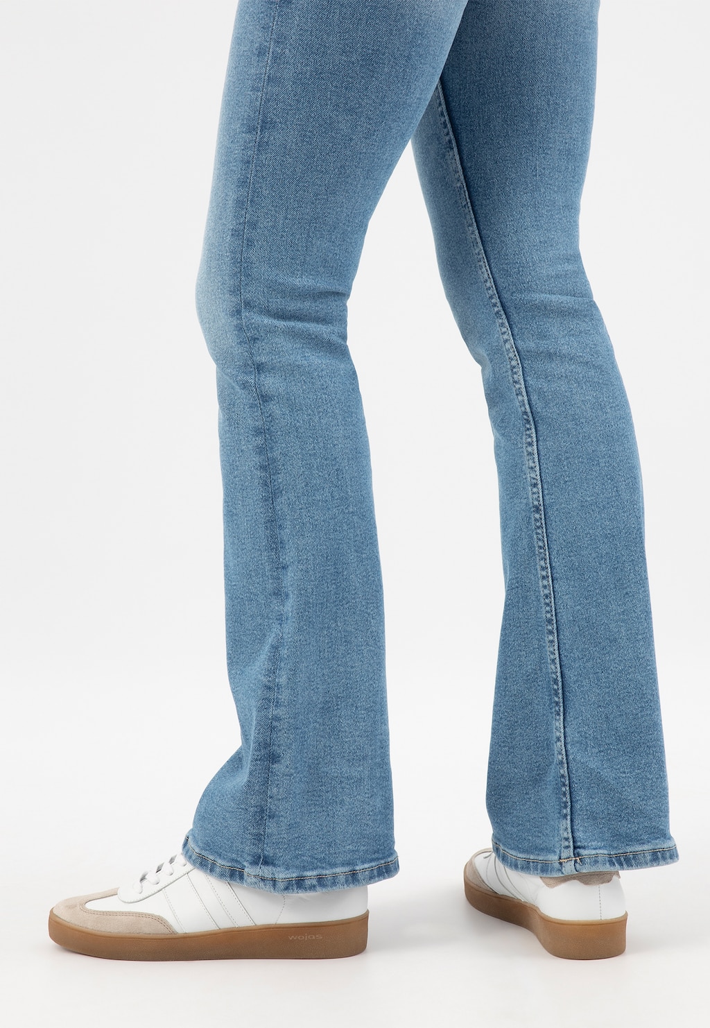 Bílo-šedé dámské tenisky na ploché hnědé podrážce 46307-79 Widok 7