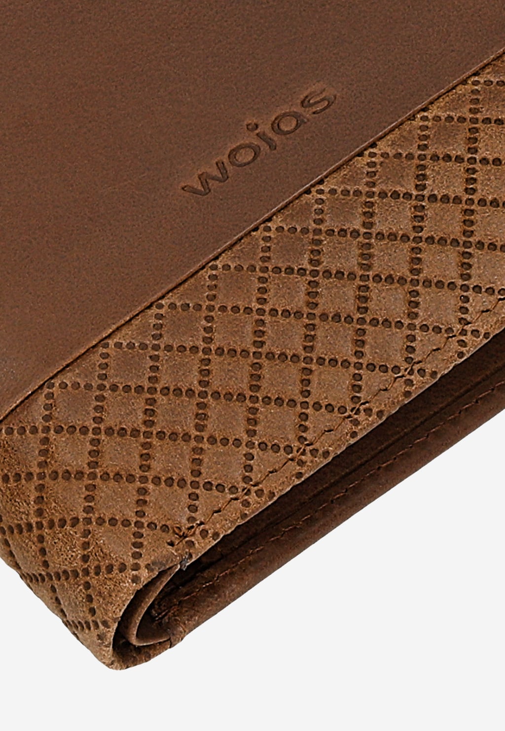 Hnedá kožená peňaženka s prešívaným vzorom 91111-52 Widok 7