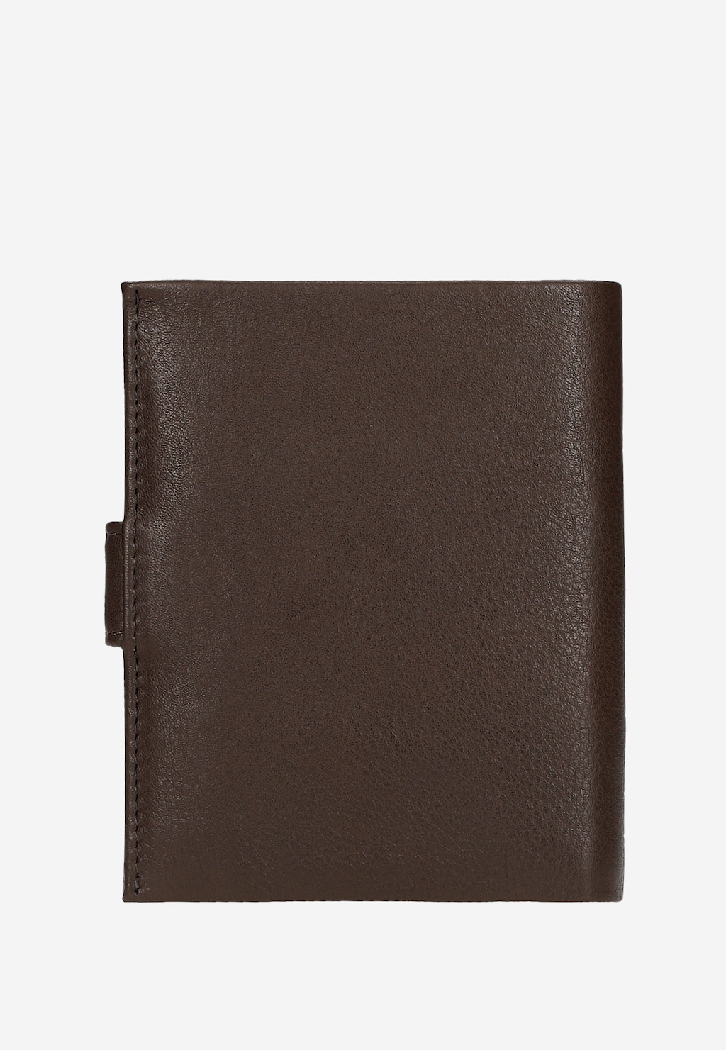 Duży skórzany portfel męski Wojas model 91112-52 w czekoladowym brązie, widoczny z przodu, wykonany z gładkiej skóry z widocznym szyciem na krawędziach.