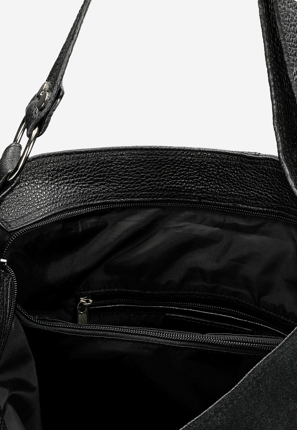 Černá kabelka z kombinované kůže 9819-71 Widok 5