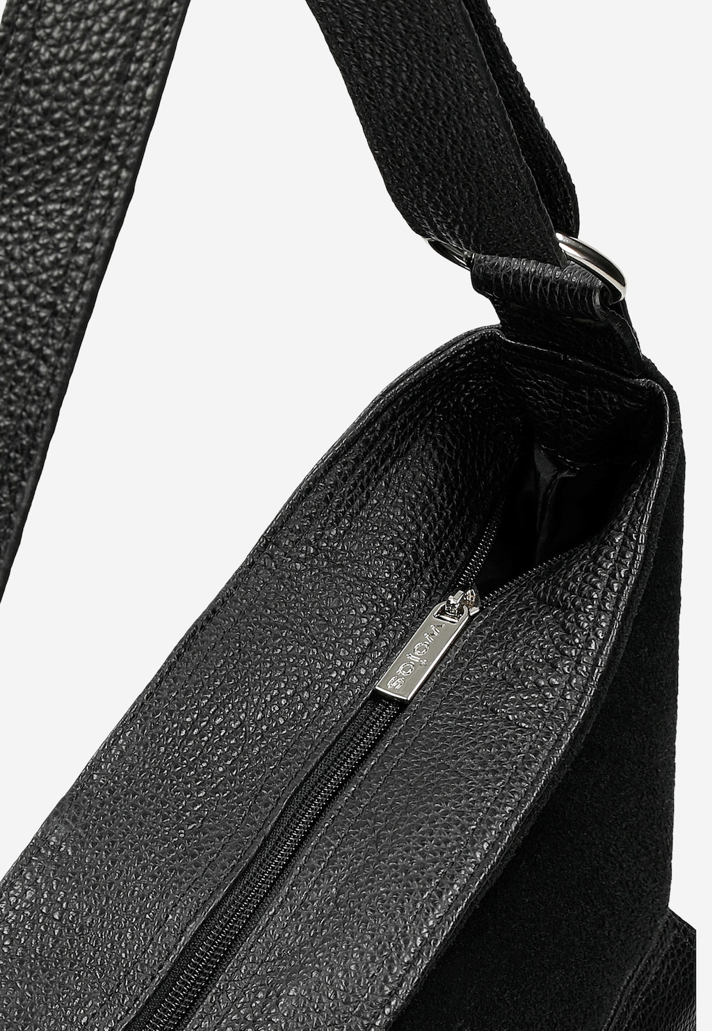 Černá kabelka z kombinované kůže 9819-71 Widok 6
