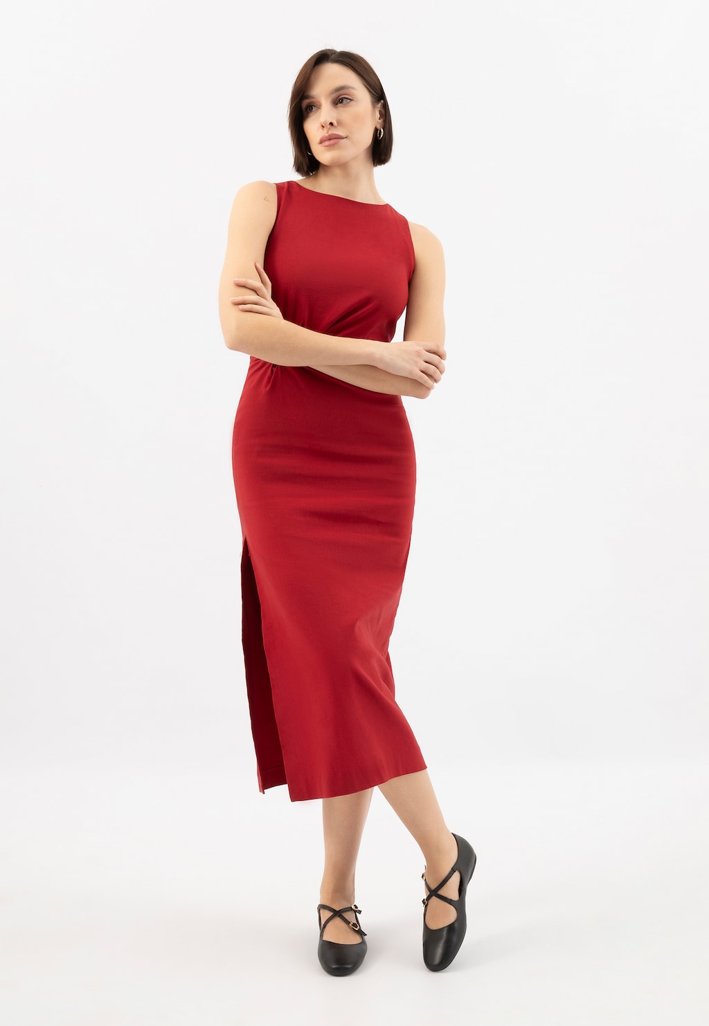 Černé kožené dámské balerínky s překříženými pásky 44059-51 Widok 1