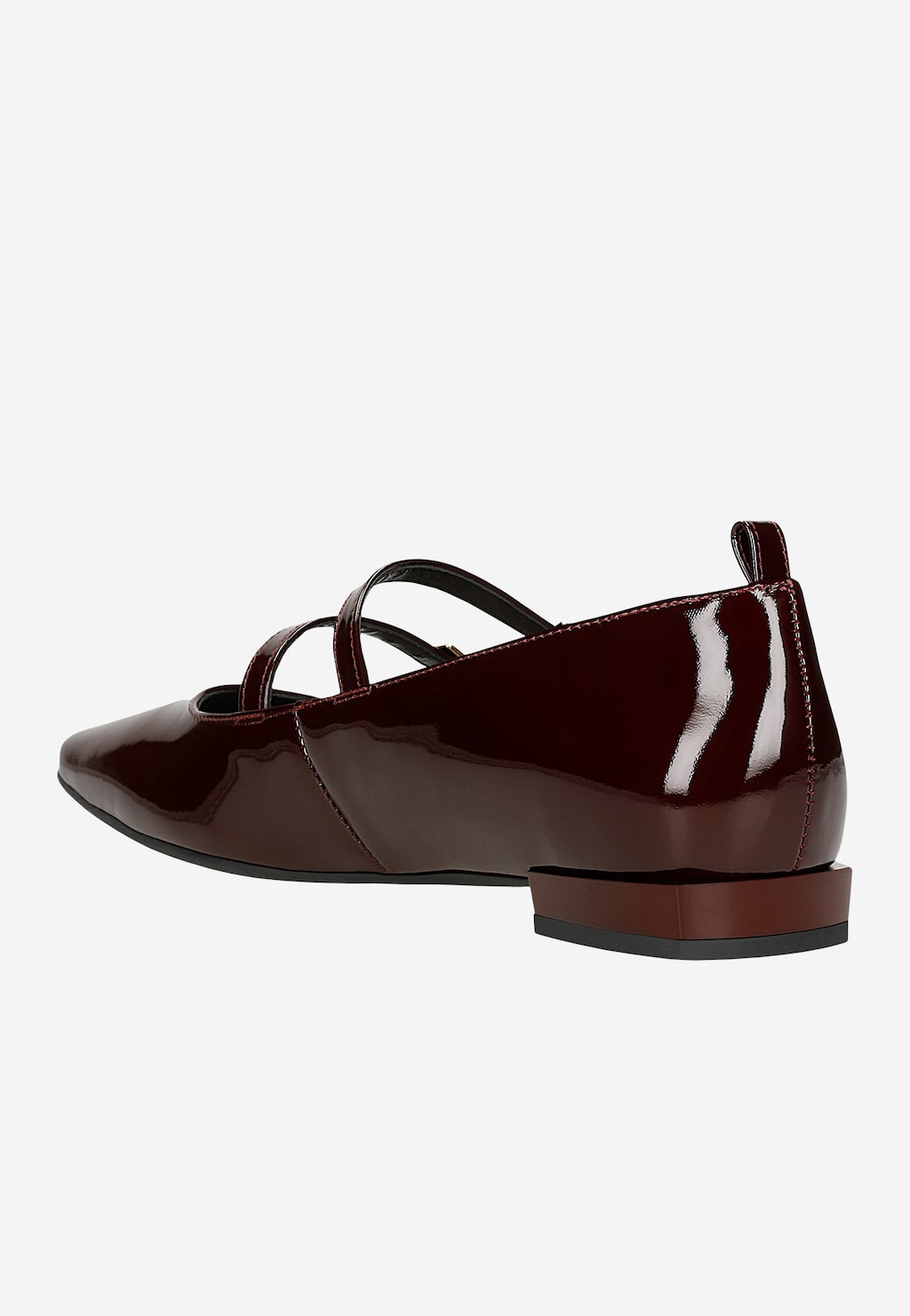 Bordové lakované baleríny Mary Jane s dvěma pásky přes nárt 44052-35 Widok 4