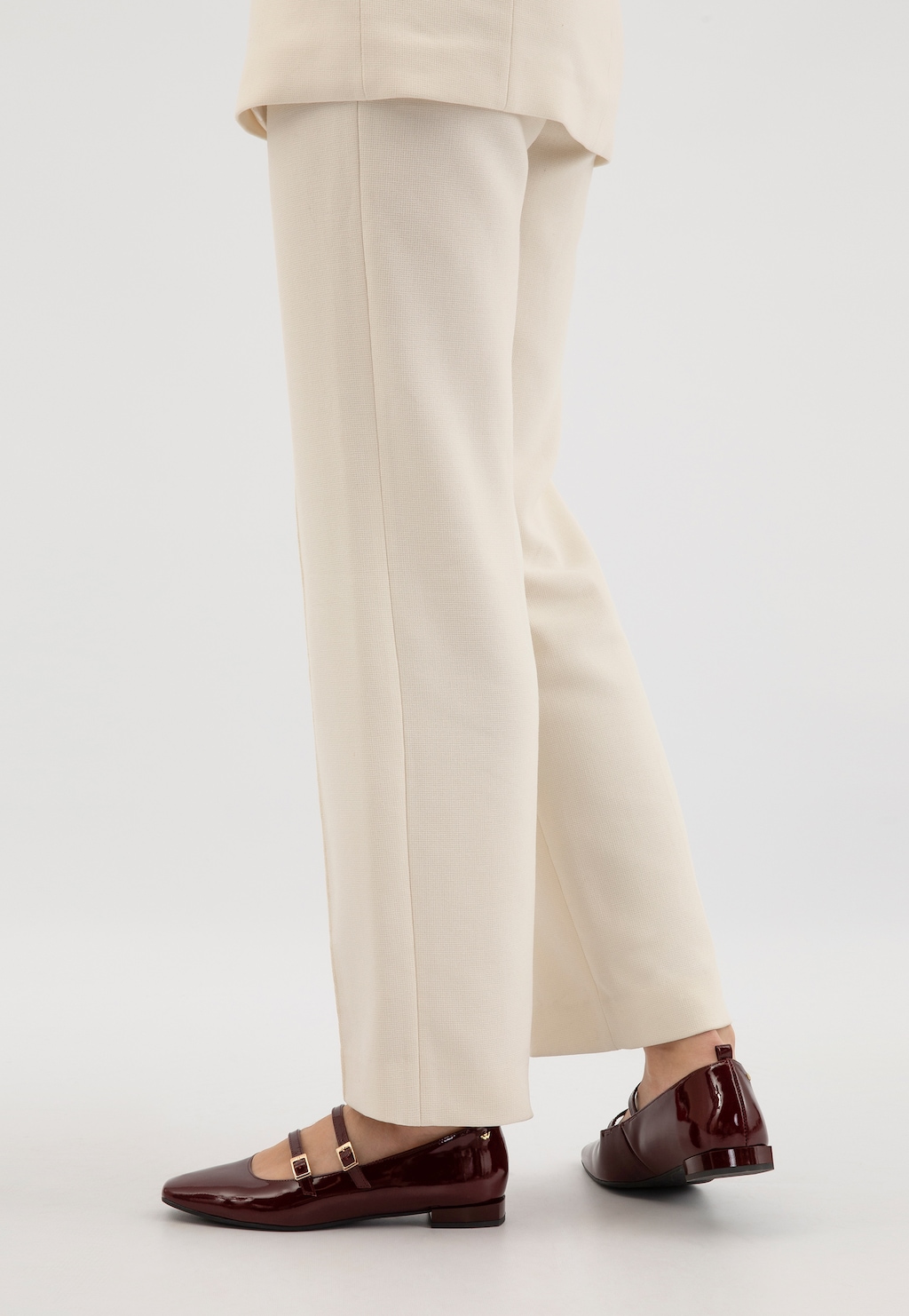 Bordové lakované baleríny Mary Jane s dvěma pásky přes nárt 44052-35 Widok 7