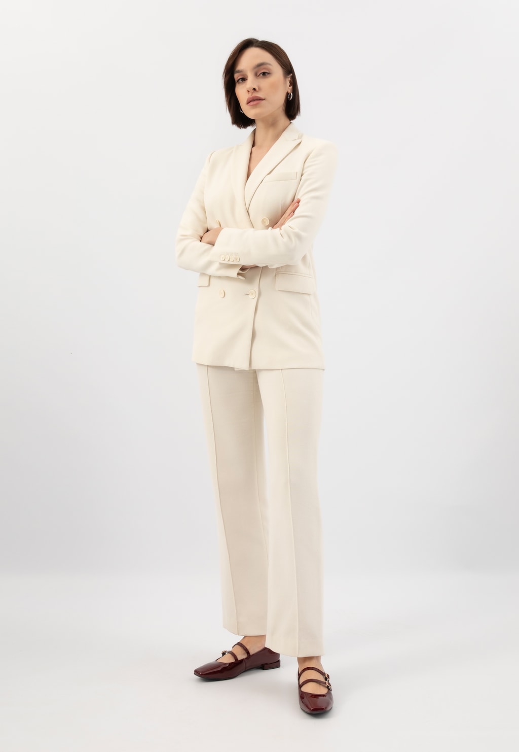 Bordové lakované baleríny Mary Jane s dvěma pásky přes nárt 44052-35 Widok 1