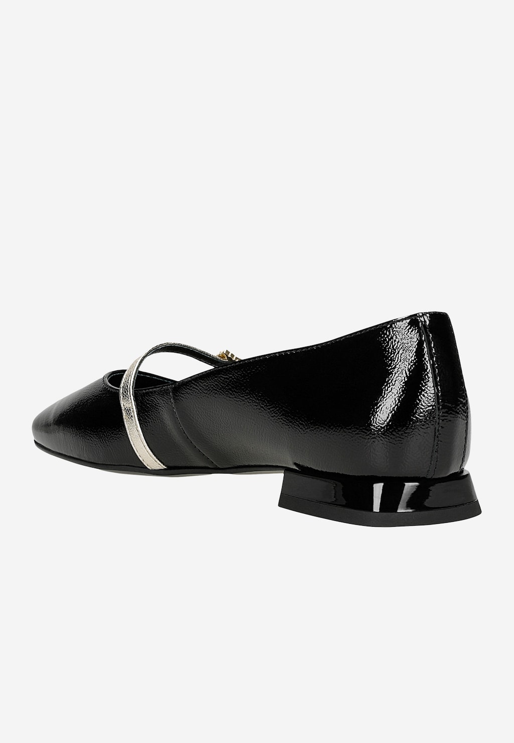 Černé lakované baleríny se zlatým páskem 44051-81 Widok 4