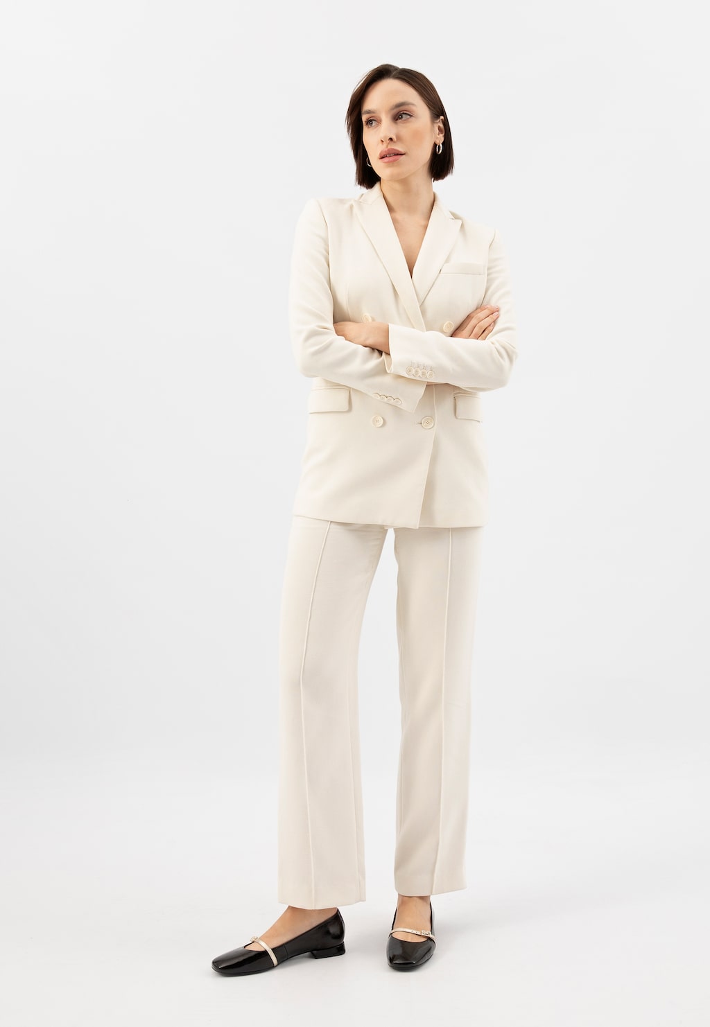 Černé lakované baleríny se zlatým páskem 44051-81 Widok 1