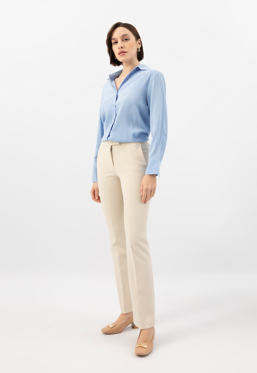 Lodičky z lícnej kože s kovovou ozdobou 35097-54 Widok 1