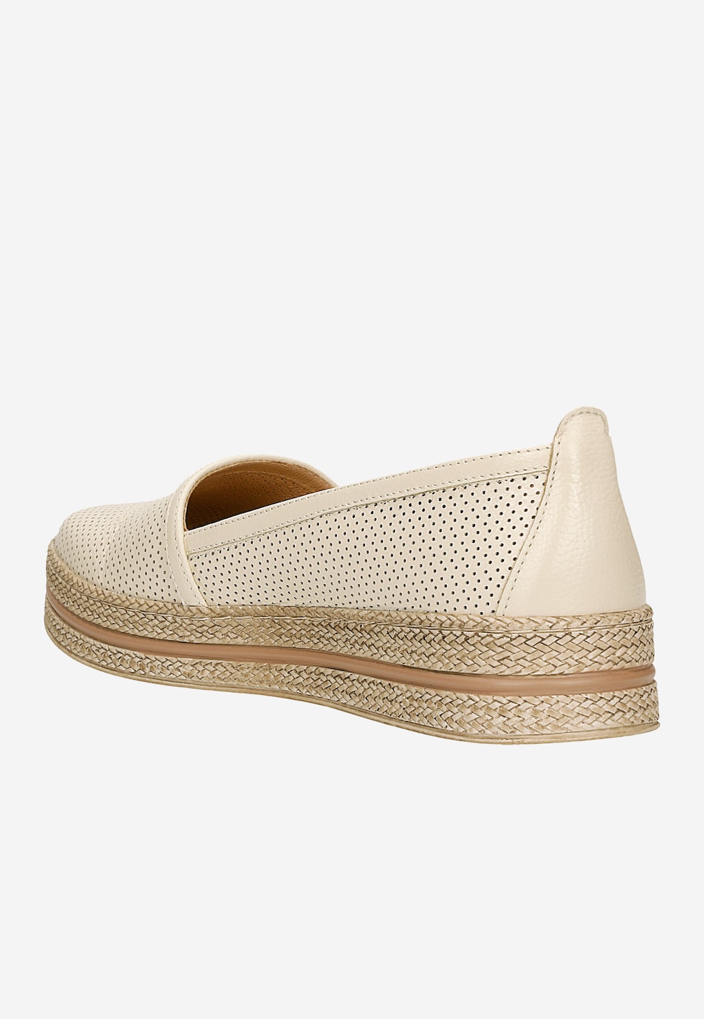 Béžové dierkované poltopánky v štýle espadriel 46336-54 Widok 3