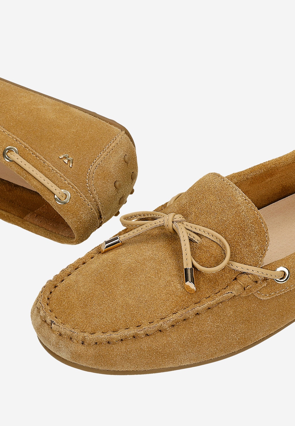 Béžové dámské mokasíny z lícové kůže 46327-64 Widok 6