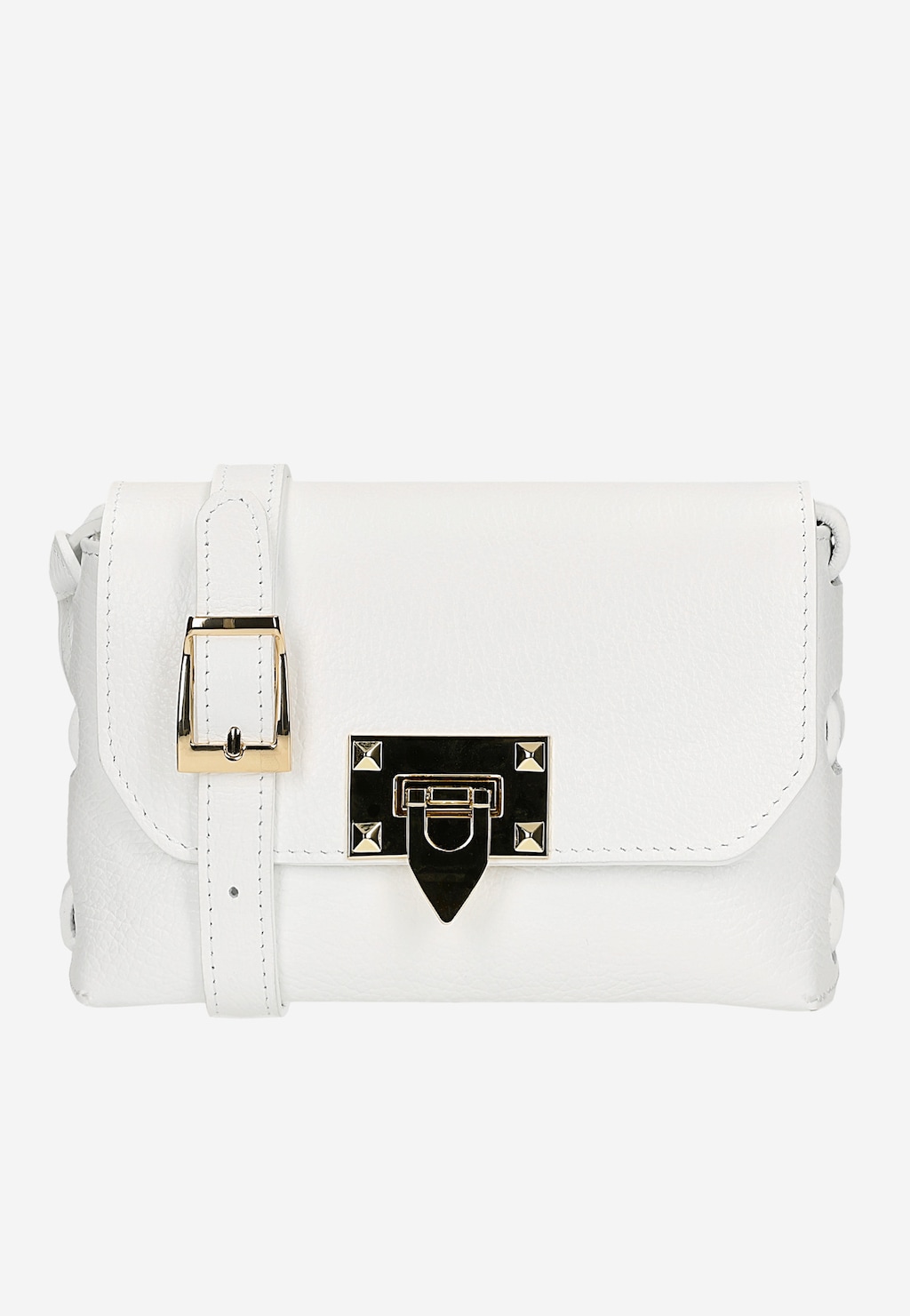 Bílá společenská kabelka z pravé kůže 80190-50 Widok 1