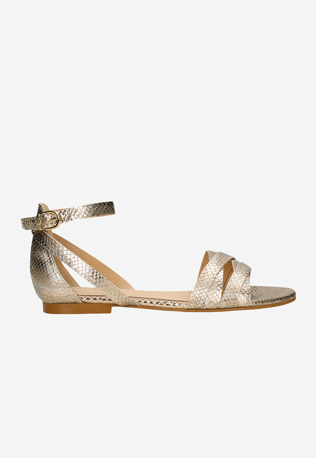 Zlaté dámske sandále s reliéfnym vzorom 76015-50 Widok 1