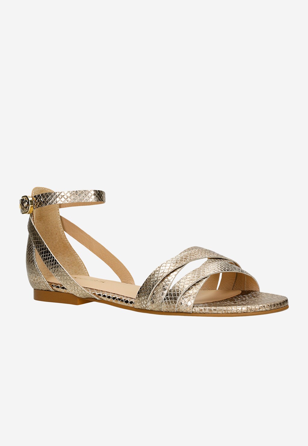 Zlaté dámske sandále s reliéfnym vzorom 76015-50 Widok 2