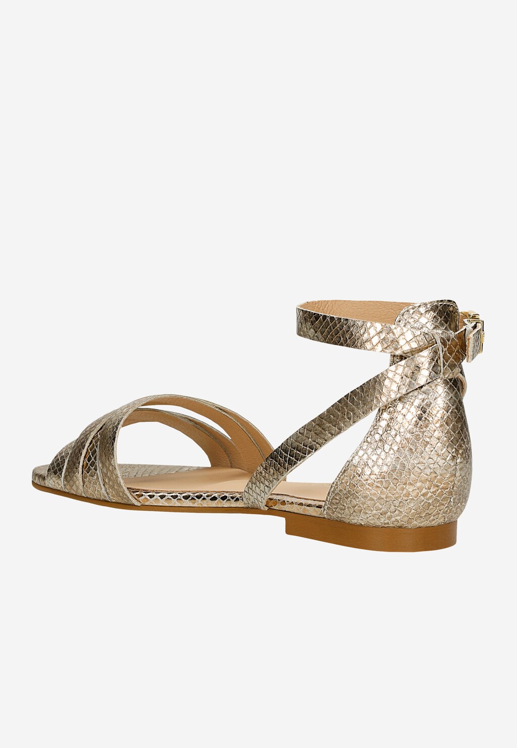 Zlaté dámske sandále s reliéfnym vzorom 76015-50 Widok 3