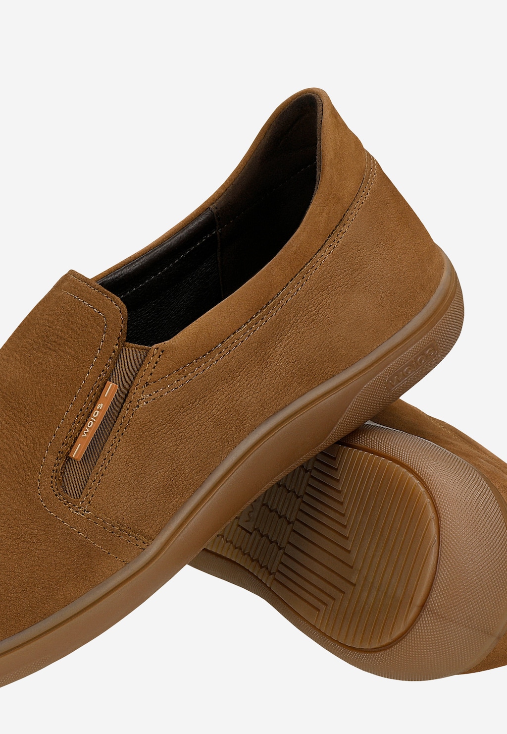 Hnedé pánske slip-on poltopánky z nubuku 10255-22 Widok 6