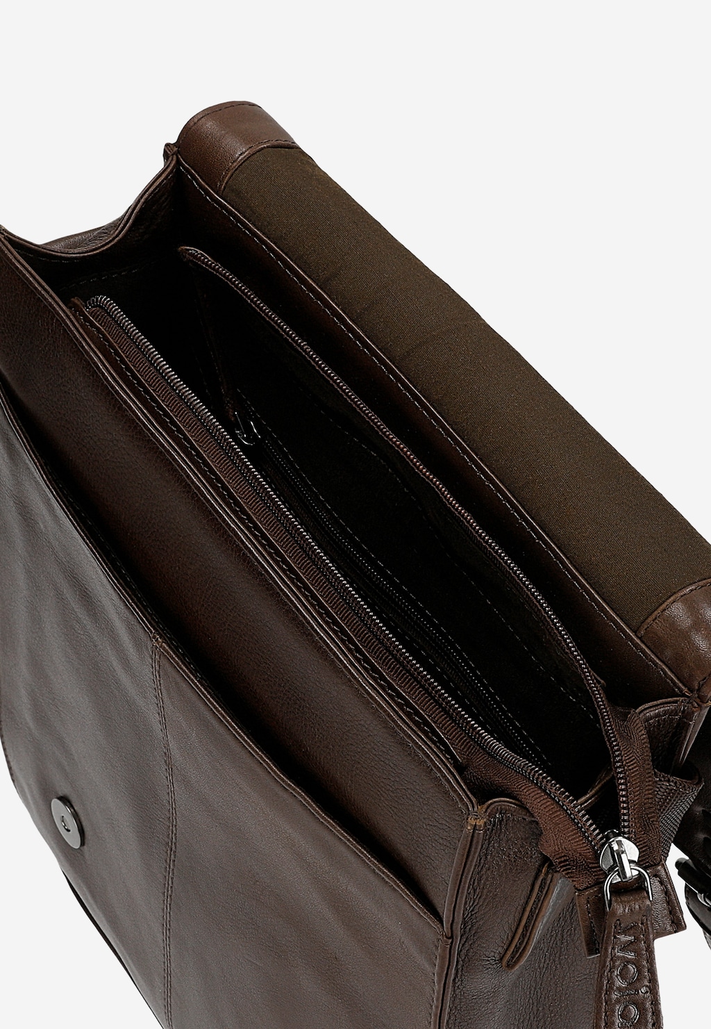 Hnedá kožená taška cez rameno 90027-52 Widok 5