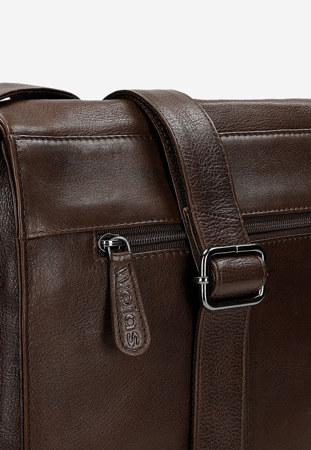 Hnedá kožená taška cez rameno 90027-52 Widok 6