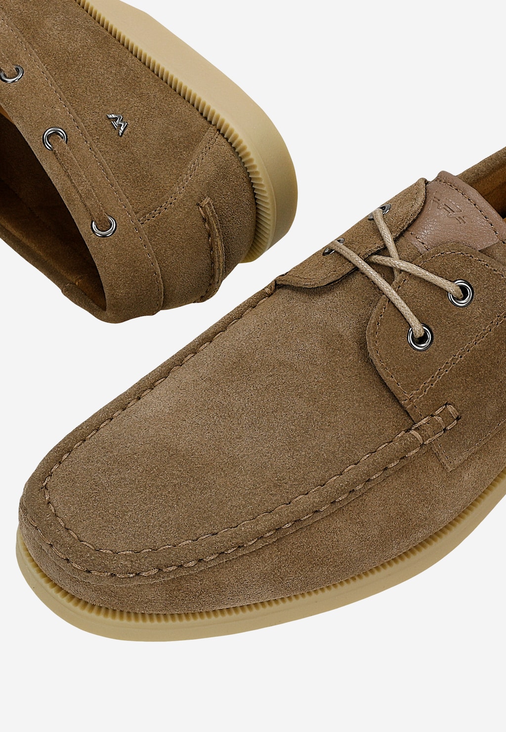 Béžové šnurovacie pánske poltopánky v štýle mokasínov 10256-64 Widok 6