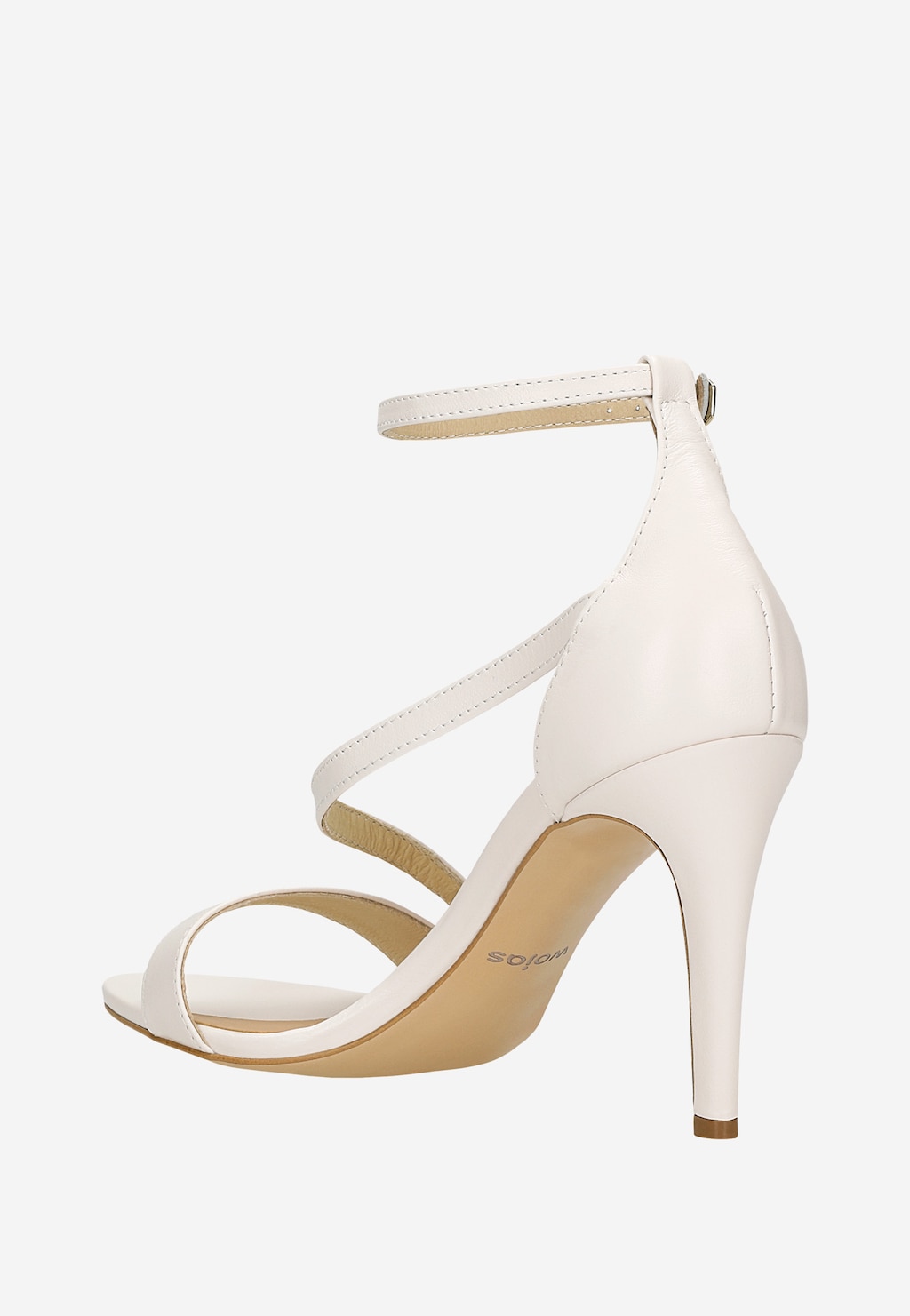 Bílé dámské sandály na 9cm podpatku 76188-59 Widok 3