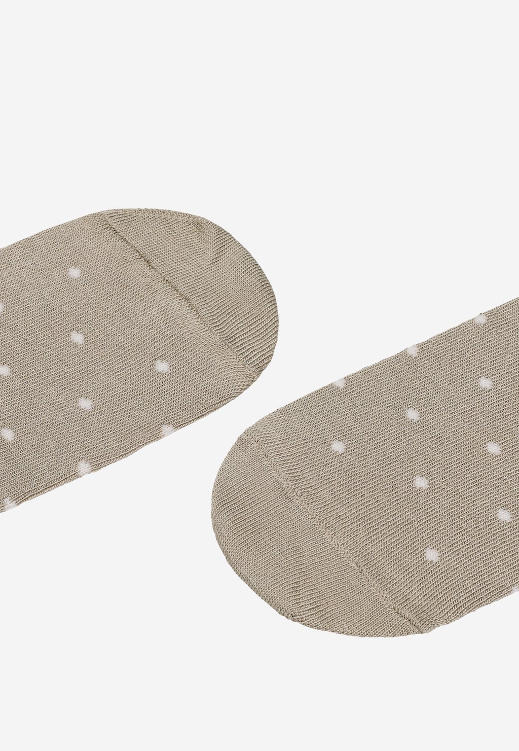 Béžové bavlnené ponožky s bielymi bodkami 97080-84 Widok 2