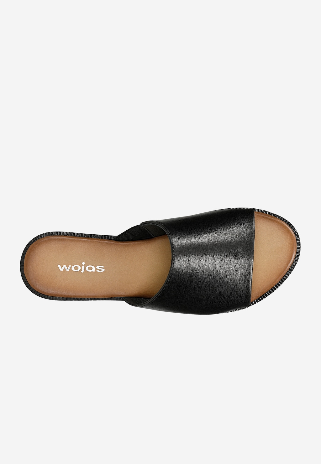 Čierne kožené dámske šľapky na plochej podrážke 74142-51 Widok 4