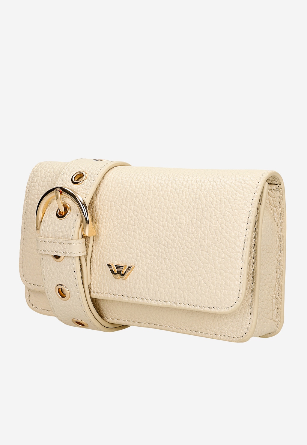 Béžová kožená taška na telefon ve formě ledvinky 80029-54 Widok 2