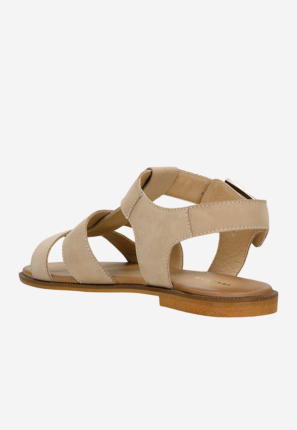 Béžové rímske sandále z nubukovanej kože 76211-50 Widok 3