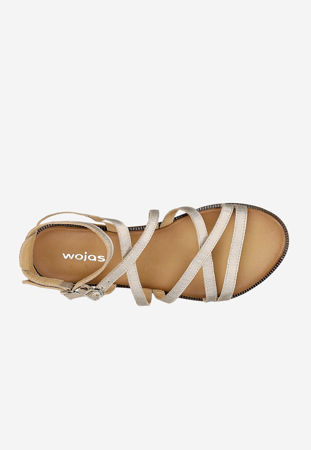 Zlaté dámské римské sandály s tenkými řemínky 76209-58 Widok 4