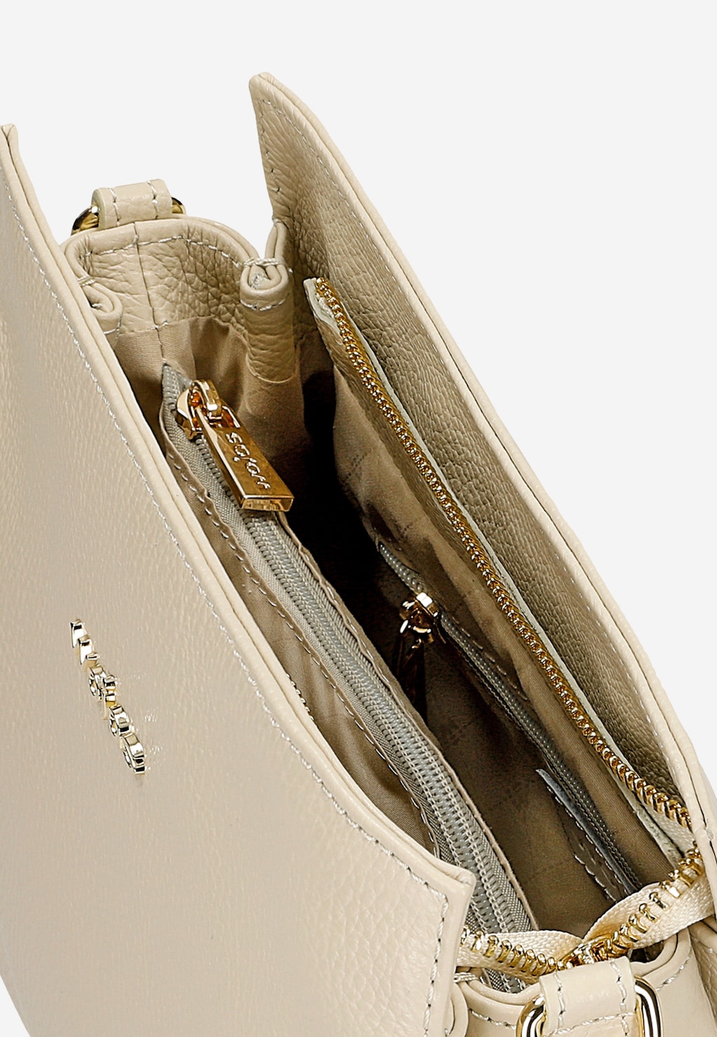 Malá béžová dámská kabelka z lícové kůže 80417-54 Widok 5