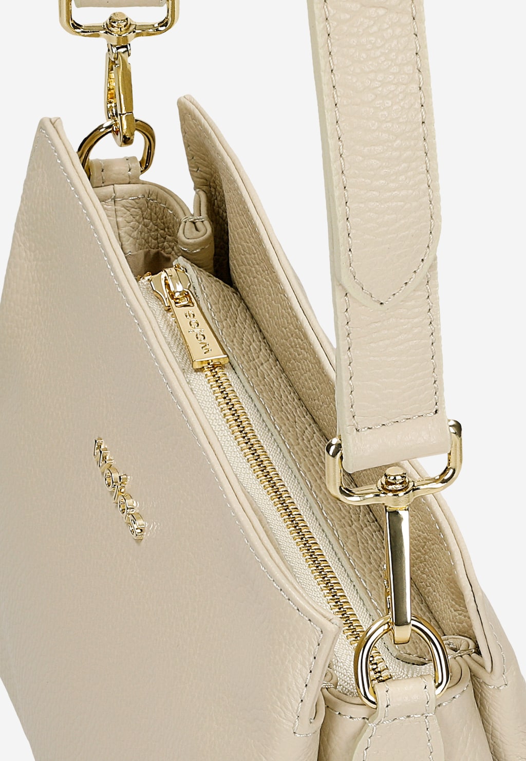Malá béžová dámská kabelka z lícové kůže 80417-54 Widok 6