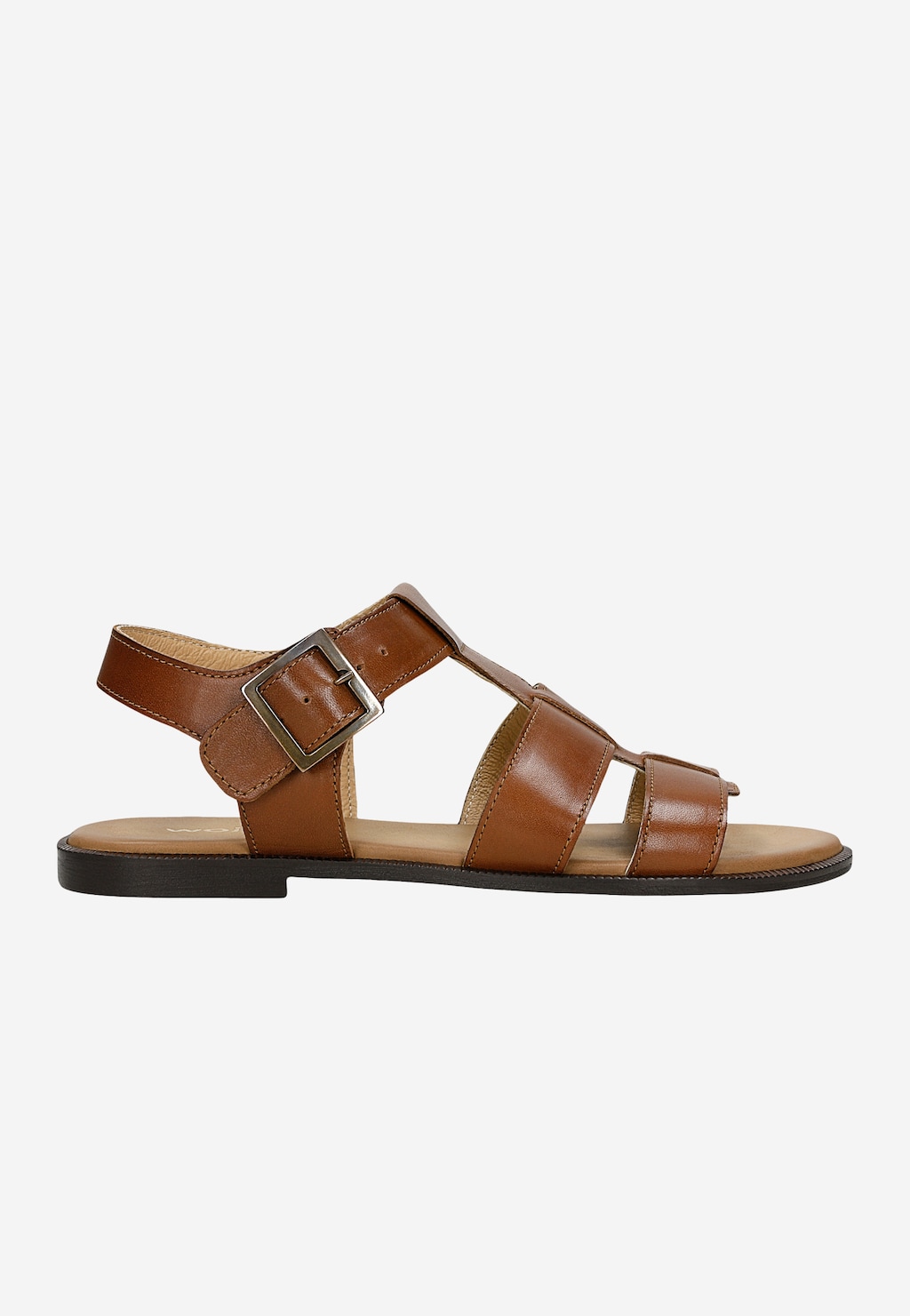 Hnědé kožené sandály gladiátorky 76211-53 Widok 1