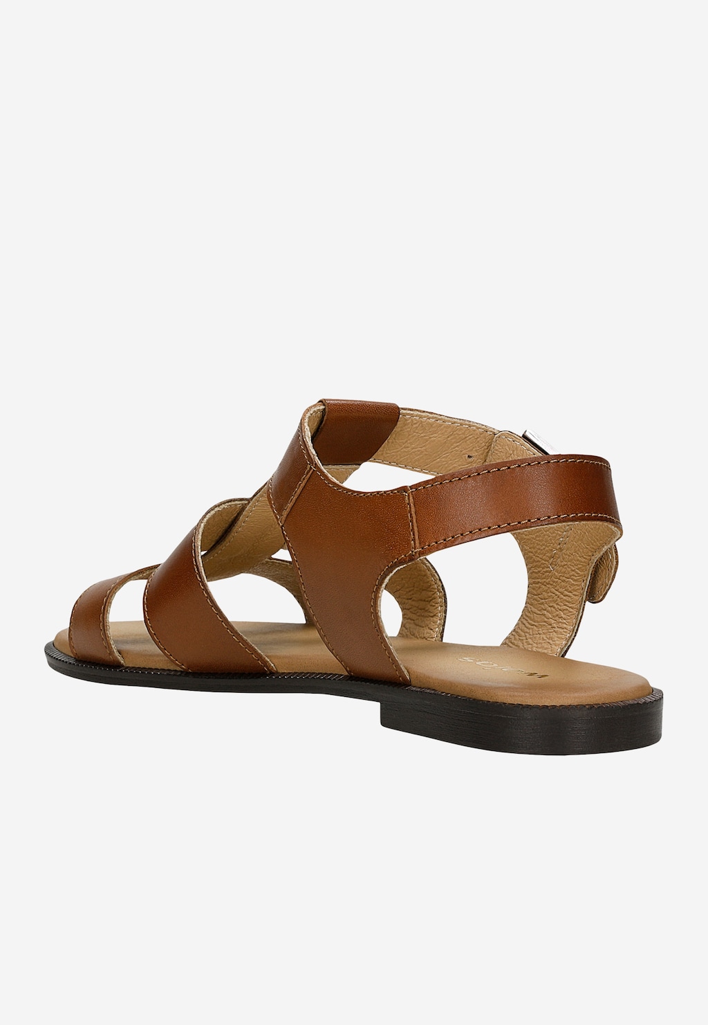 Hnědé kožené sandály gladiátorky 76211-53 Widok 3