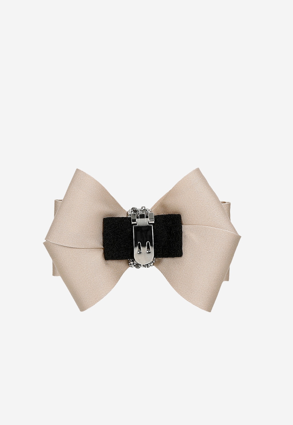 Béžová ozdoba na obuv ve formě mašliček s krystalky 98540-12 Widok 3