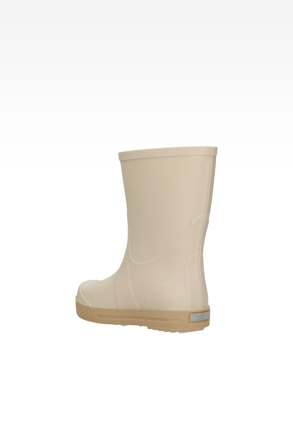 Beżowy gumowy kalosz dziecięcy BARTEK model 86699-14 z bocznego profilu, ukazujący charakterystyczny kształt i beżową podeszwę z protektorem.