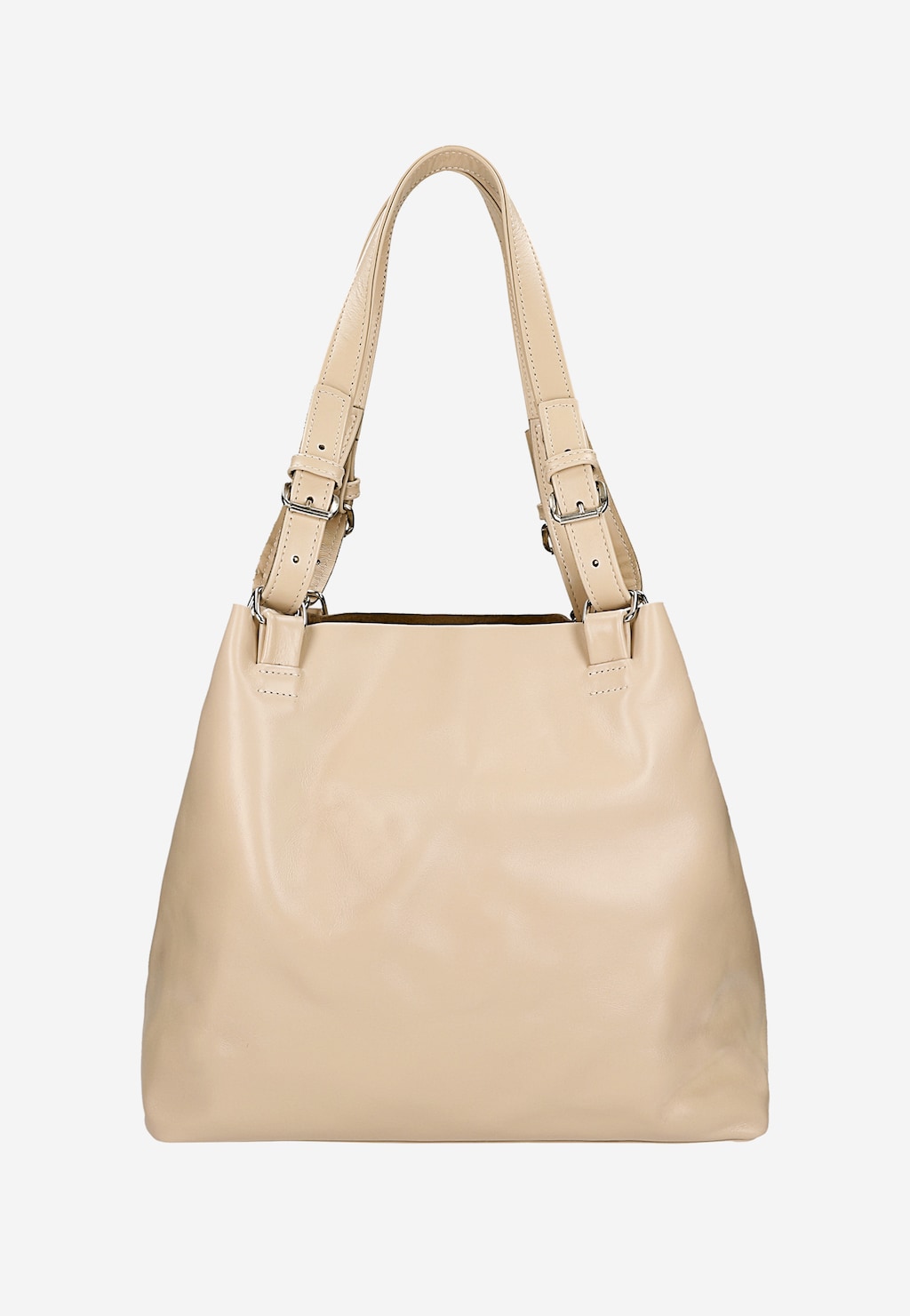 Veľká béžová dámska kabelka z lícnej kože 80246-54 Widok 3