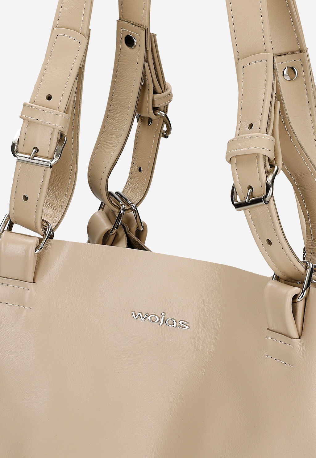 Veľká béžová dámska kabelka z lícnej kože 80246-54 Widok 7